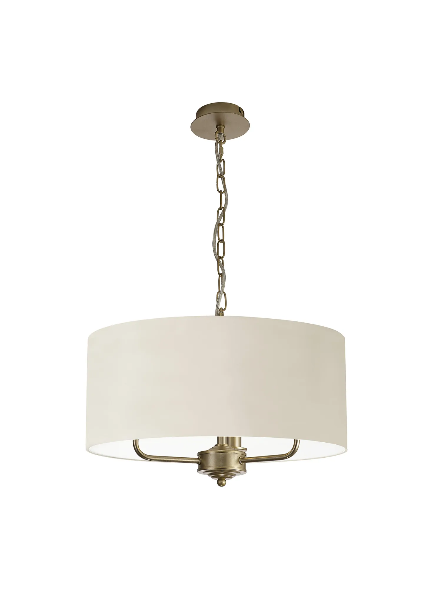 Banyan 50cm 3 Light Pendant Champagne Gold, Ivory Pearl/White DK0971  Deco Banyan CG IV